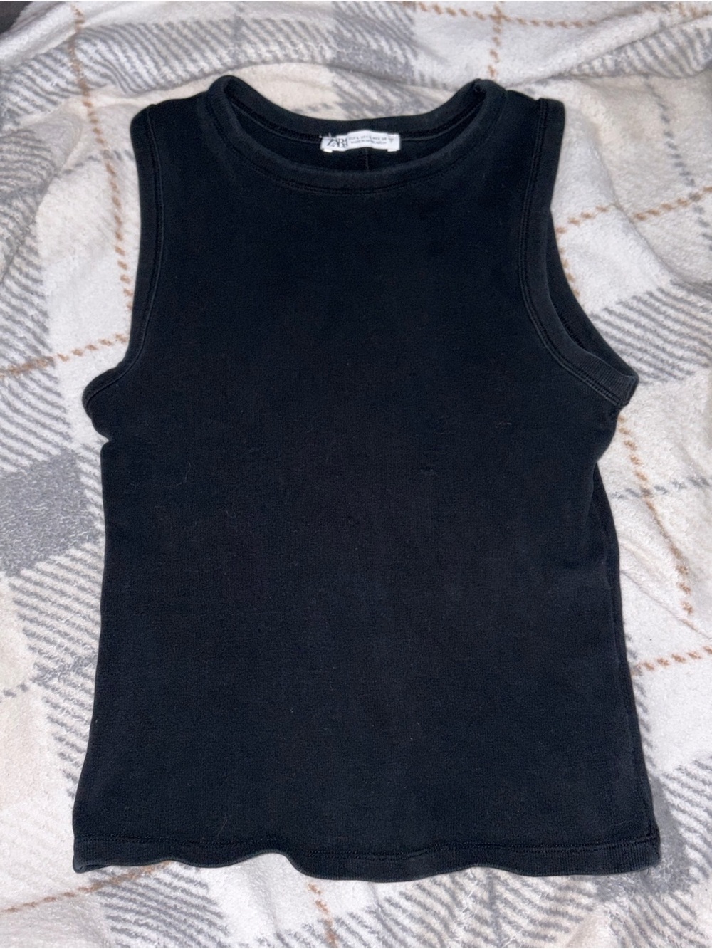 ZARA Black Textured Tank Top